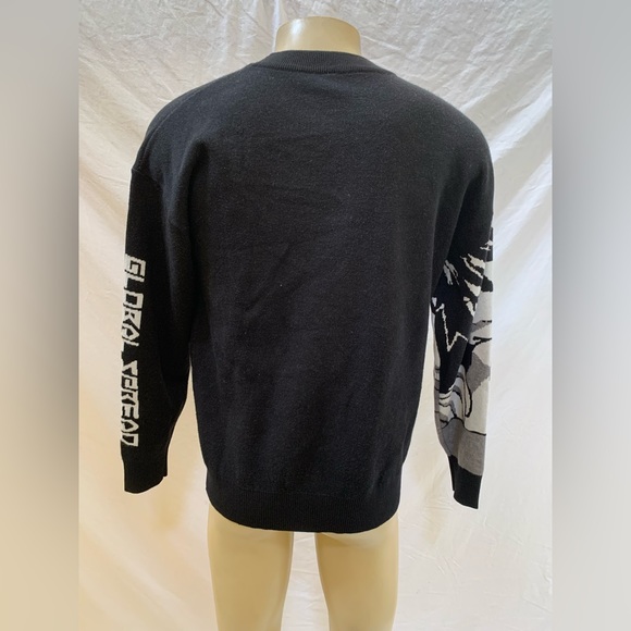 Black Air Unisex Size Large Black & White Knit Anime Crewneck Sweater - Picture 4 of 10